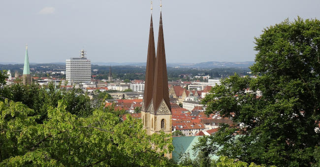 Ausblick von der Sparrenburg über die Altstadt Bielefeld, © Zefram